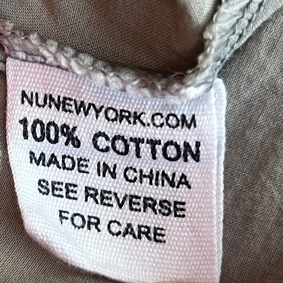 Nu New York 100% Cotton Adjustable Waist Front Tie Dress One Size Gray Pockets - Picture 6 of 6